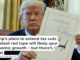 President Donald Trump holds up the 2017 tax law after signing it in the Oval Office of the White House in December 2017. AP Photo/Evan Vucci